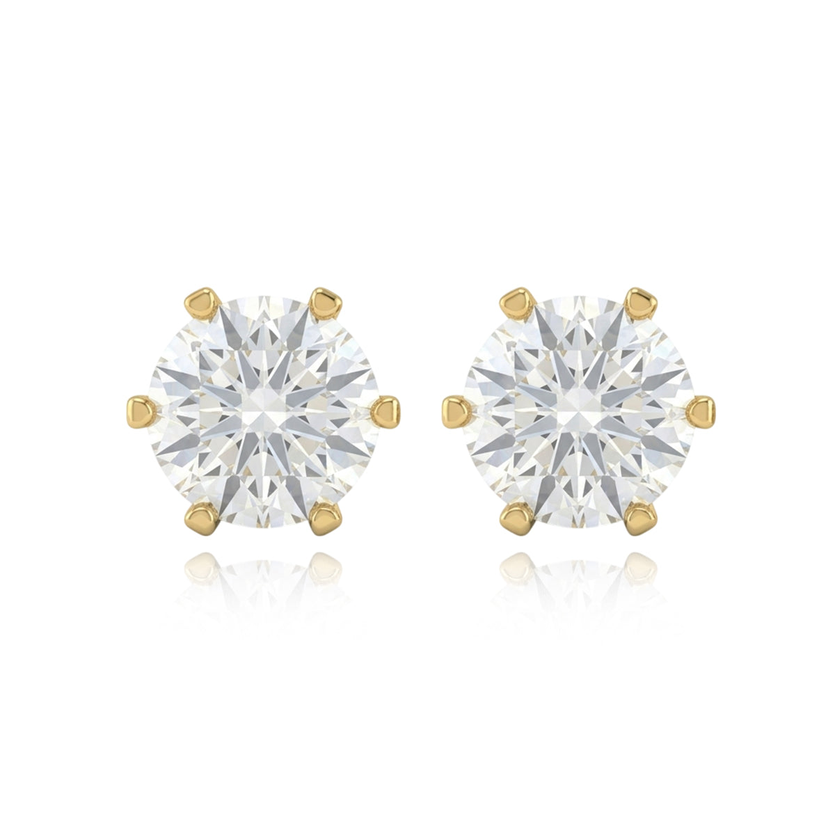 Radiant Solitaire Yellow Gold Studs 427LV
