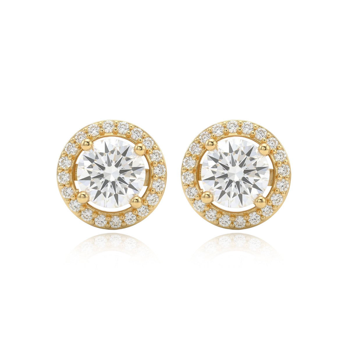 Halo Radiance Round Stone Gold Studs 430LV