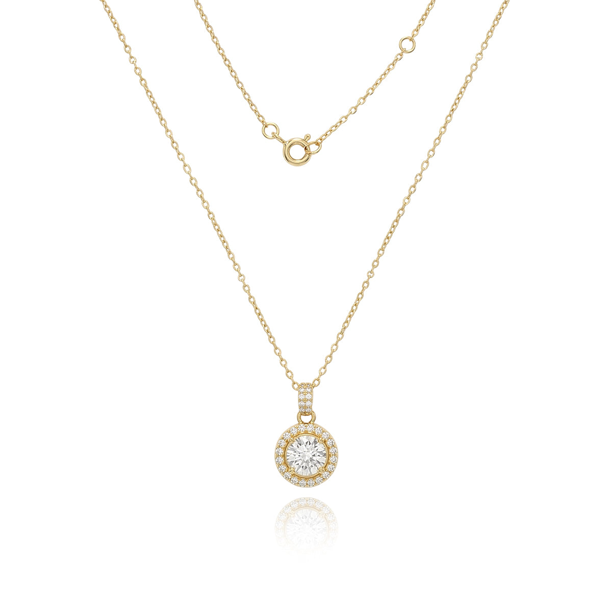 Sovereign Halo Gold Necklace 431LV