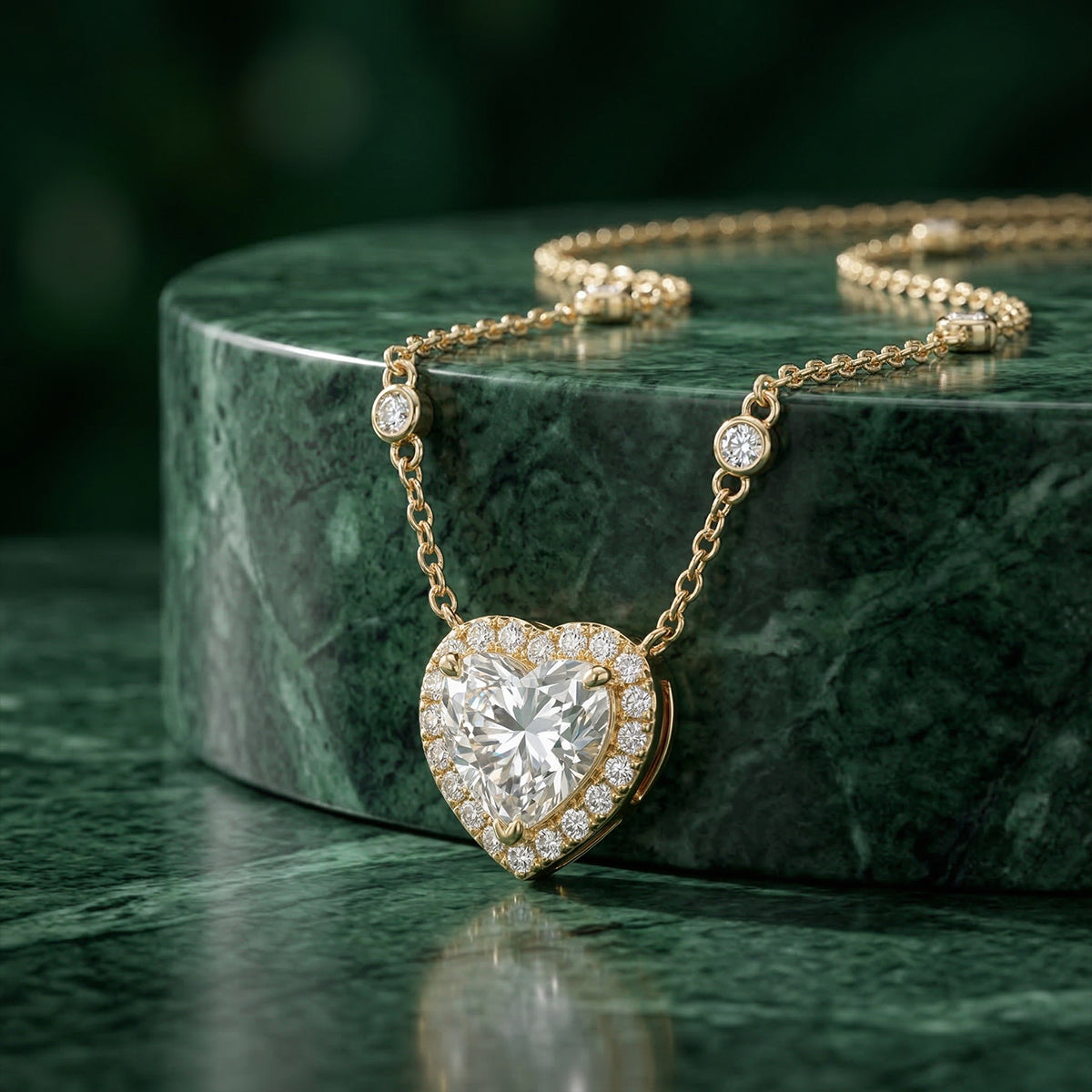 Beloved Heart Station Yellow Gold Necklace 434LV