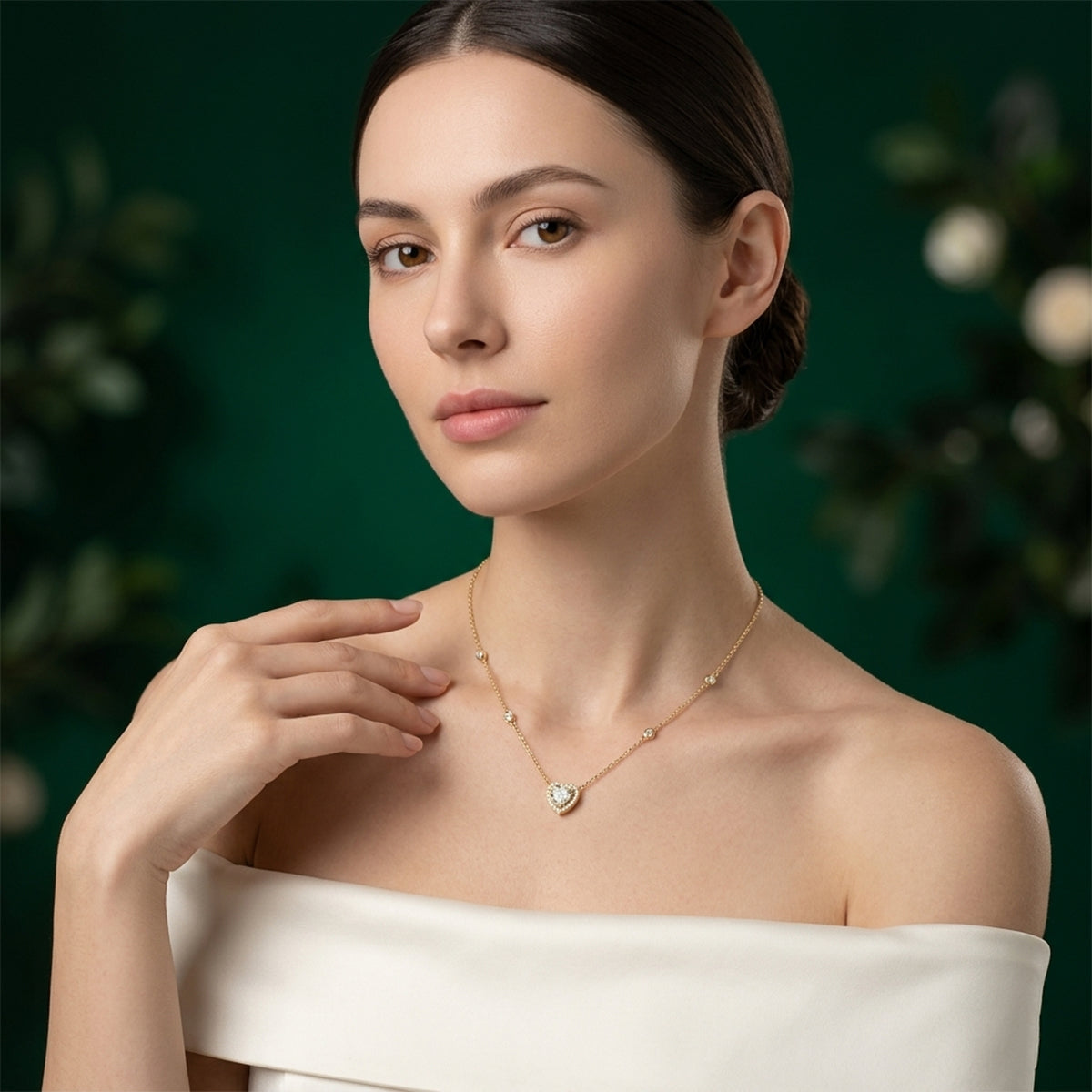 Beloved Heart Station Yellow Gold Necklace 434LV