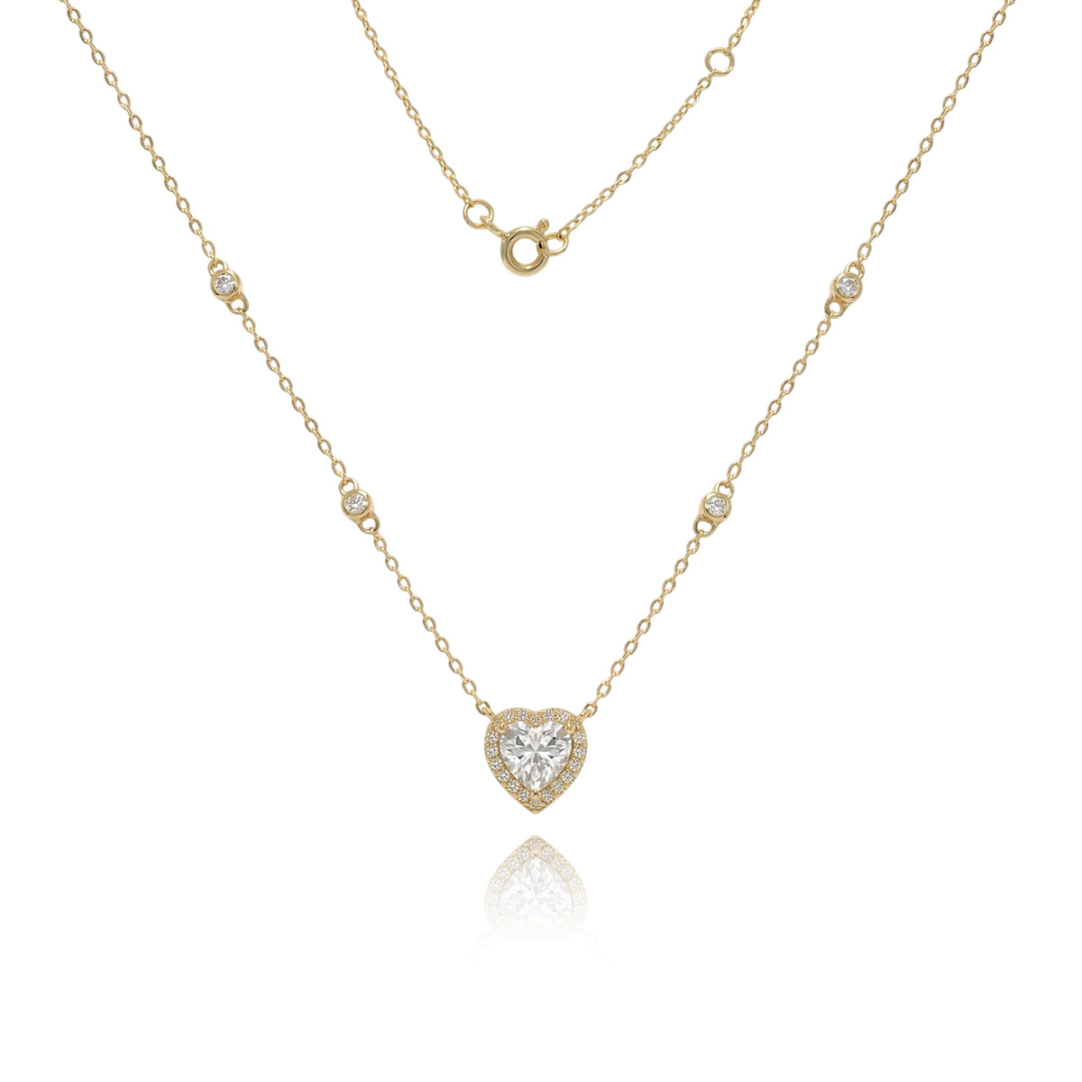 Beloved Heart Station Yellow Gold Necklace 434LV