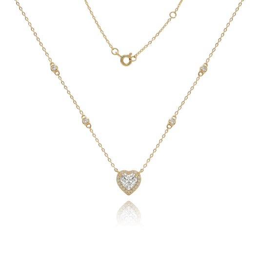 Beloved Heart Station Yellow Gold Necklace 434LV