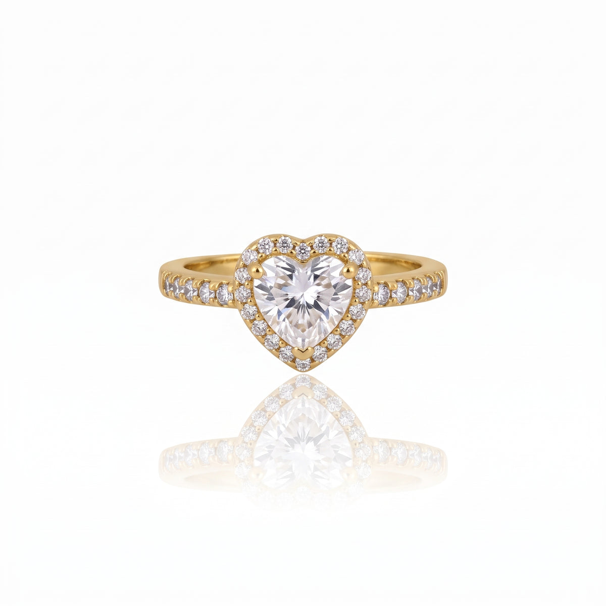Heart-Cut Micro-Pavé Halo Moissanite Ring 435LV