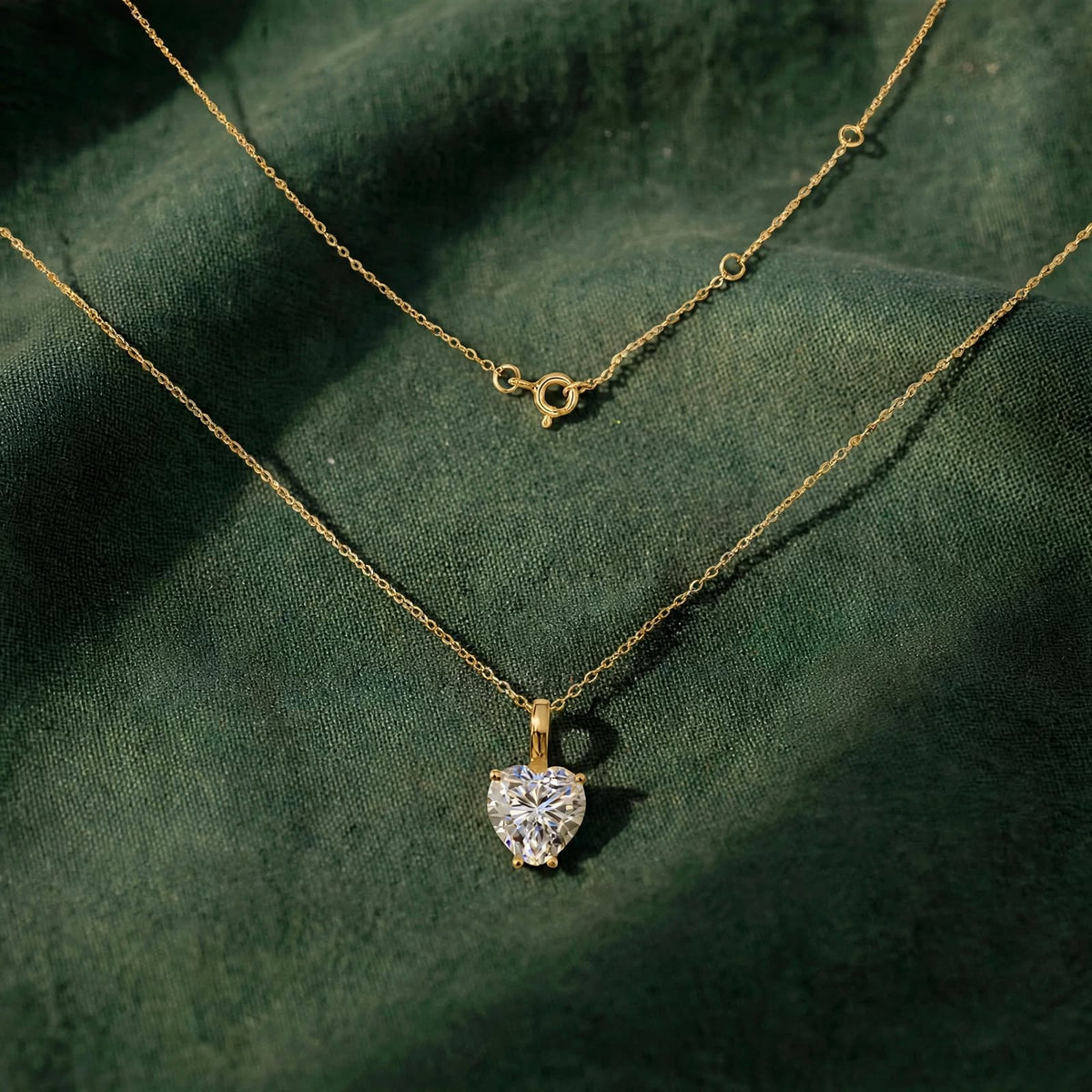 5 ct Heart-Cut Solitaire Moissanite Pendant Necklace 440LV