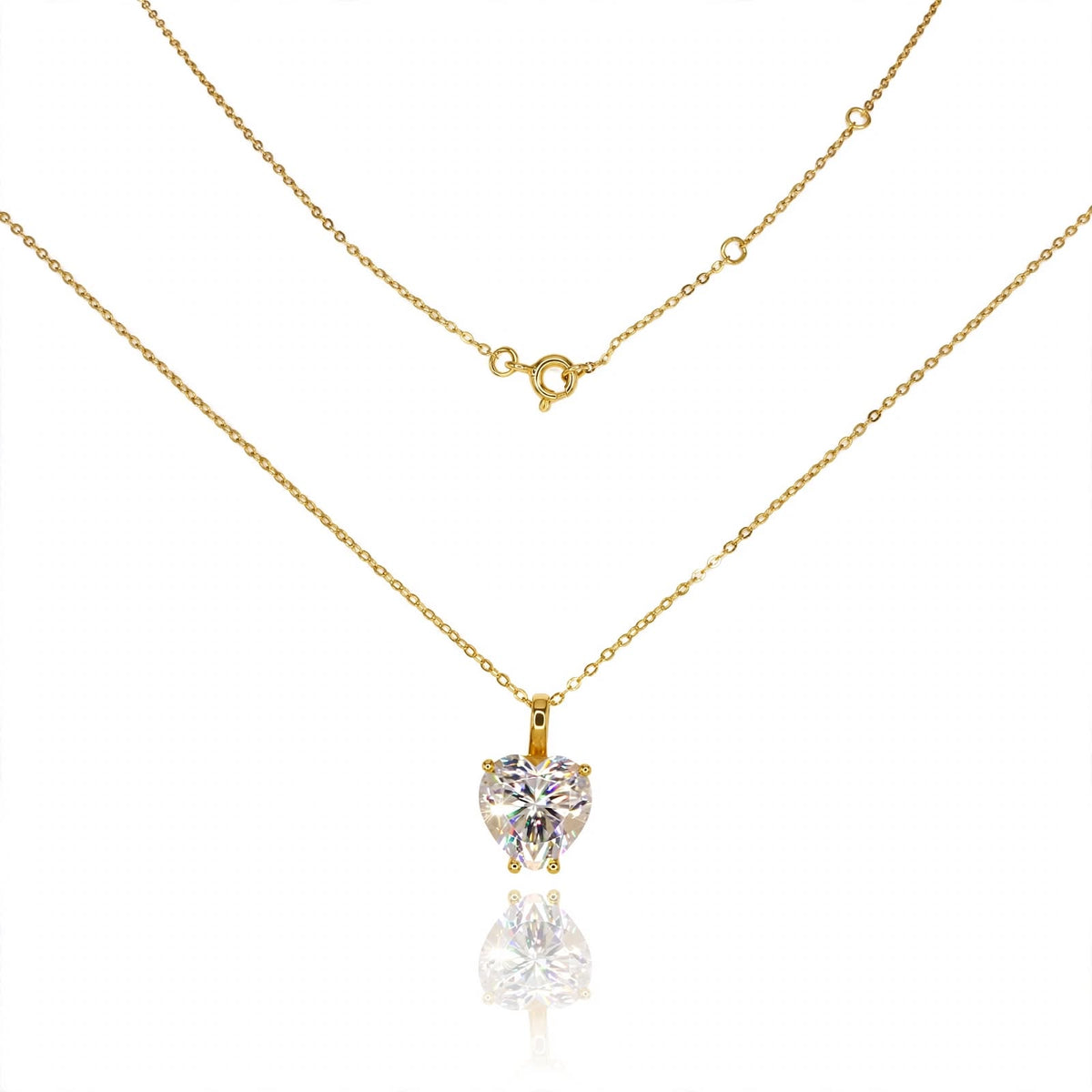5 ct Heart-Cut Solitaire Moissanite Pendant Necklace 440LV
