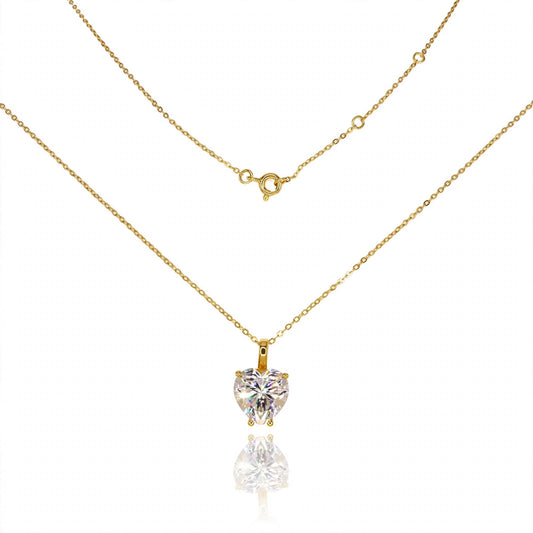 5 ct Heart-Cut Solitaire Moissanite Pendant Necklace 440LV
