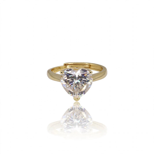 Heart-Cut Solitaire Gold Moissanite Ring 441LV