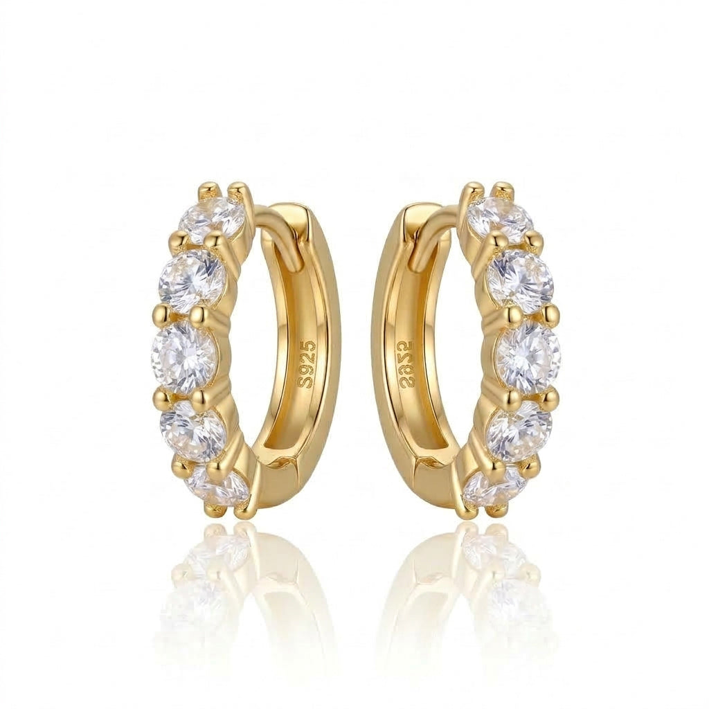 Crest Canopy Radiant Moissanite Huggie Earrings 446LV