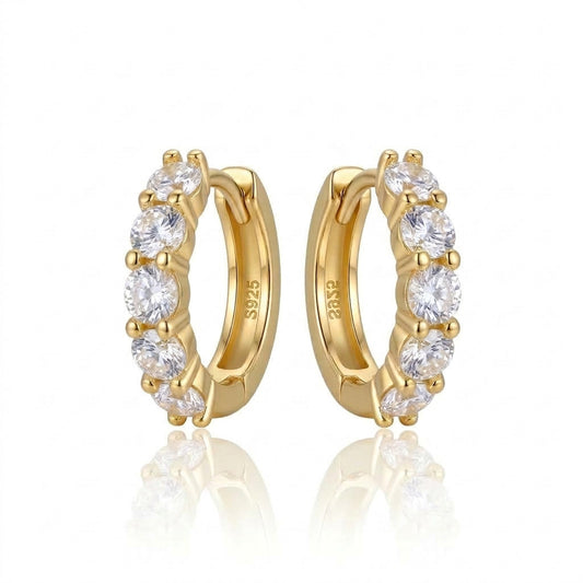 Crest Canopy Radiant Moissanite Huggie Earrings 446LV