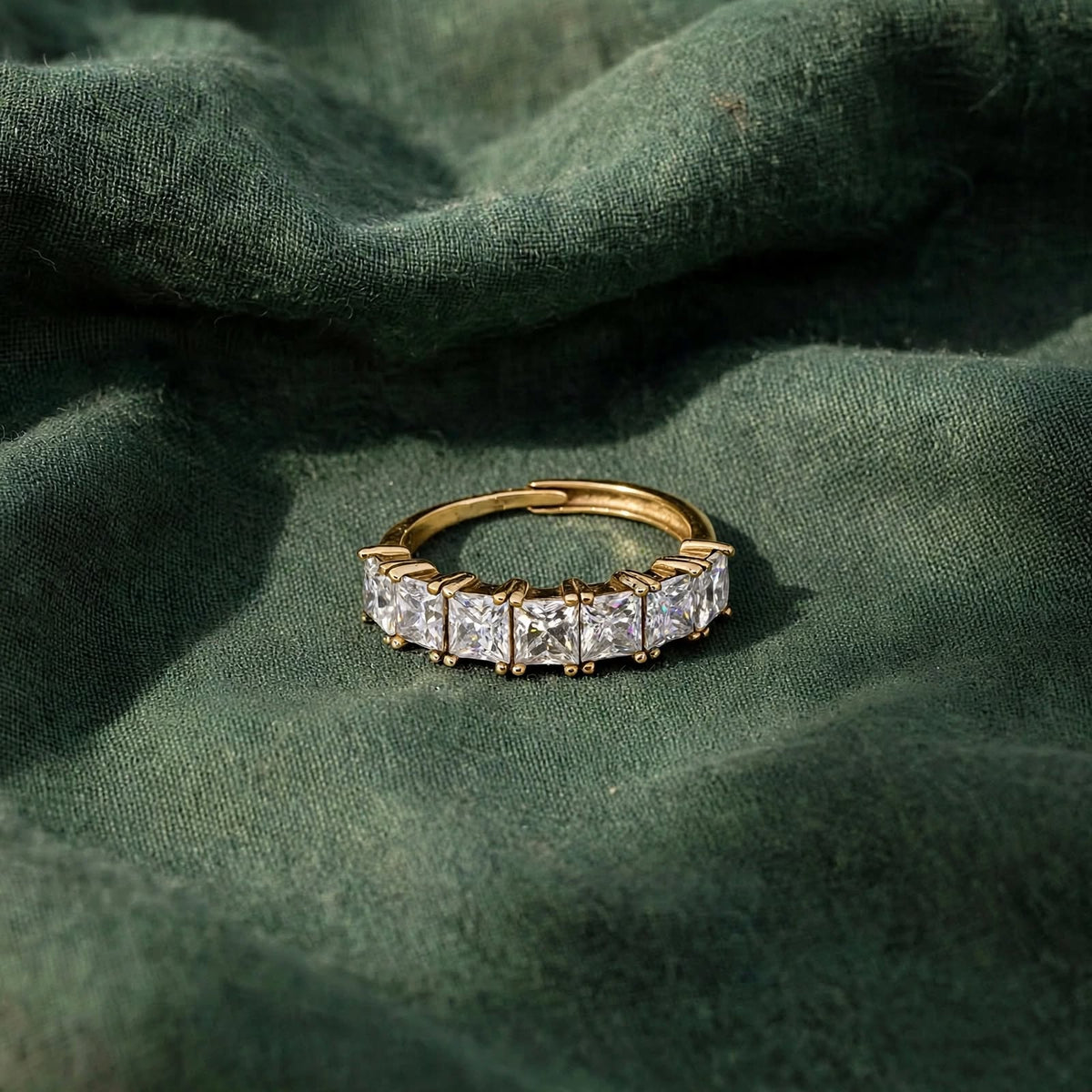 Princess-Cut Channel-Bound Moissanite Ring 447LV