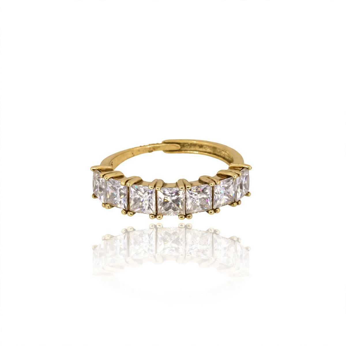 Princess-Cut Channel-Bound Moissanite Ring 447LV