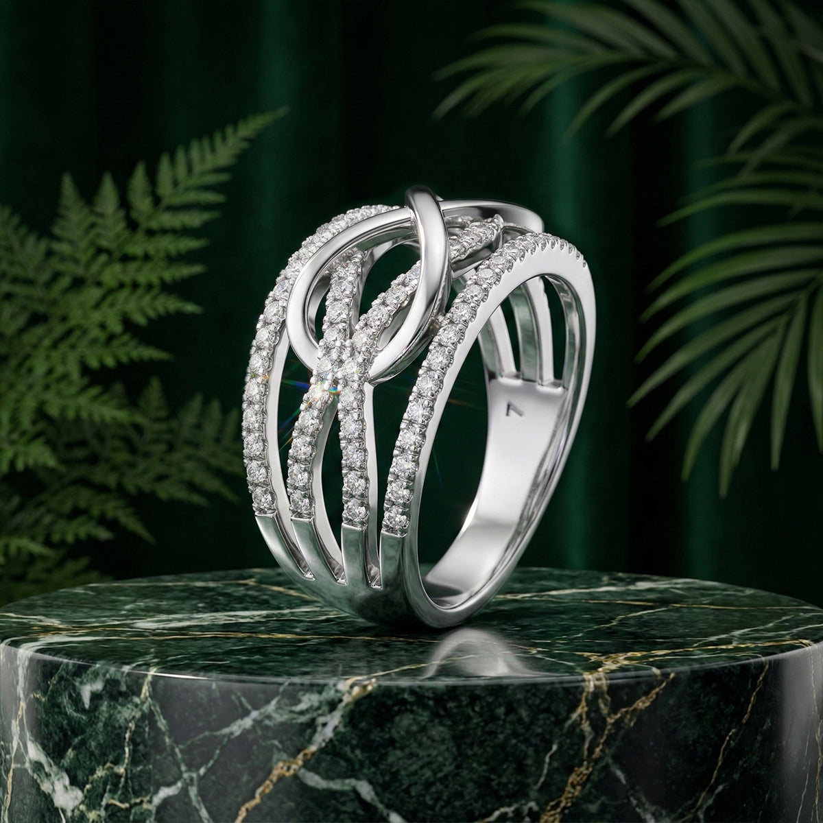 456LV Infinity Lattice Moissanite Ring