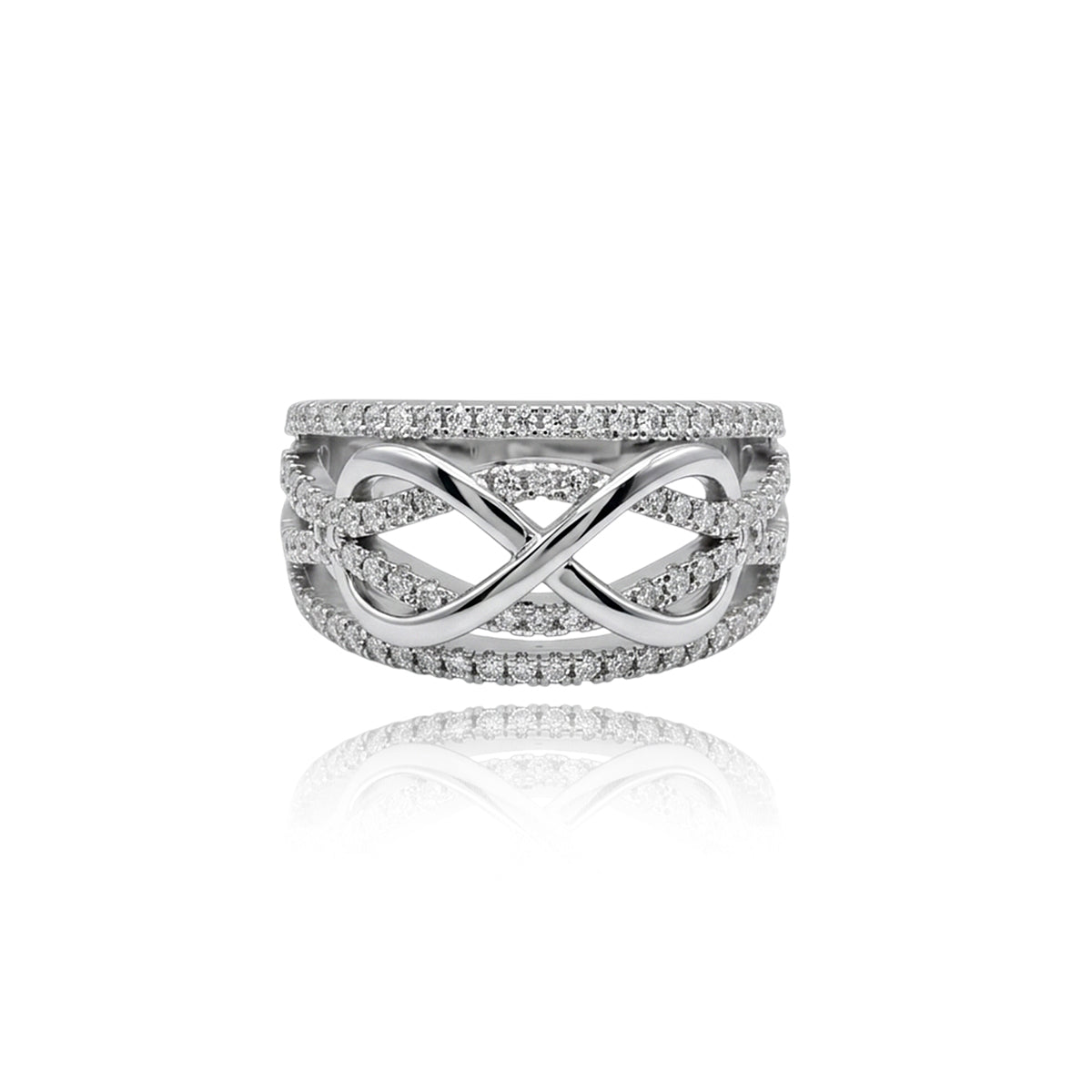 456LV Infinity Lattice Moissanite Ring