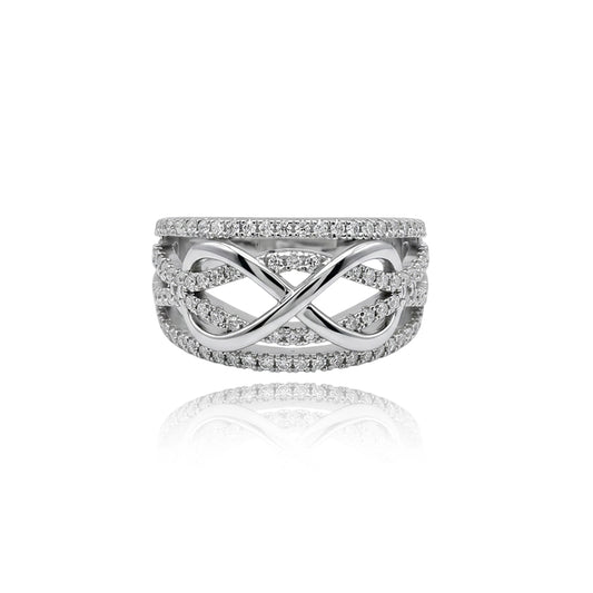 456LV Infinity Lattice Moissanite Ring