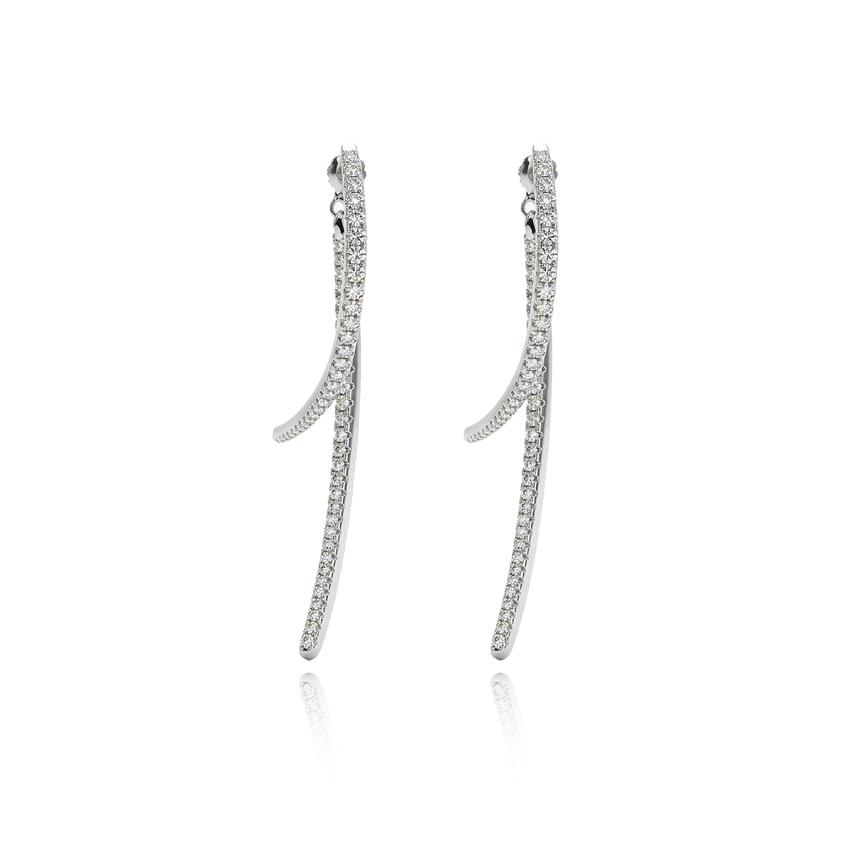 460LV Swaying Tassel Moissanite Stud Earrings