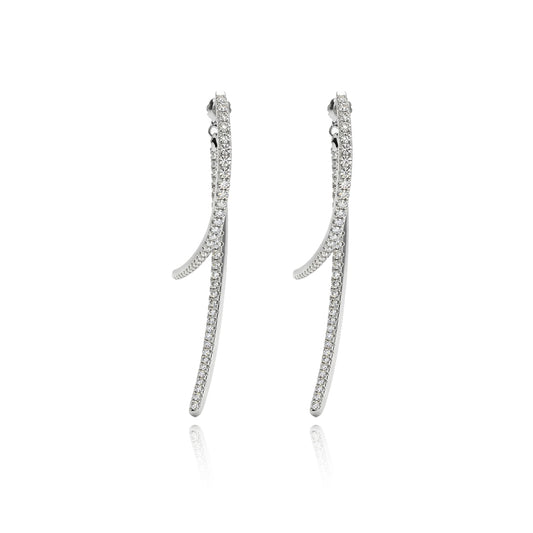 460LV Swaying Tassel Moissanite Stud Earrings