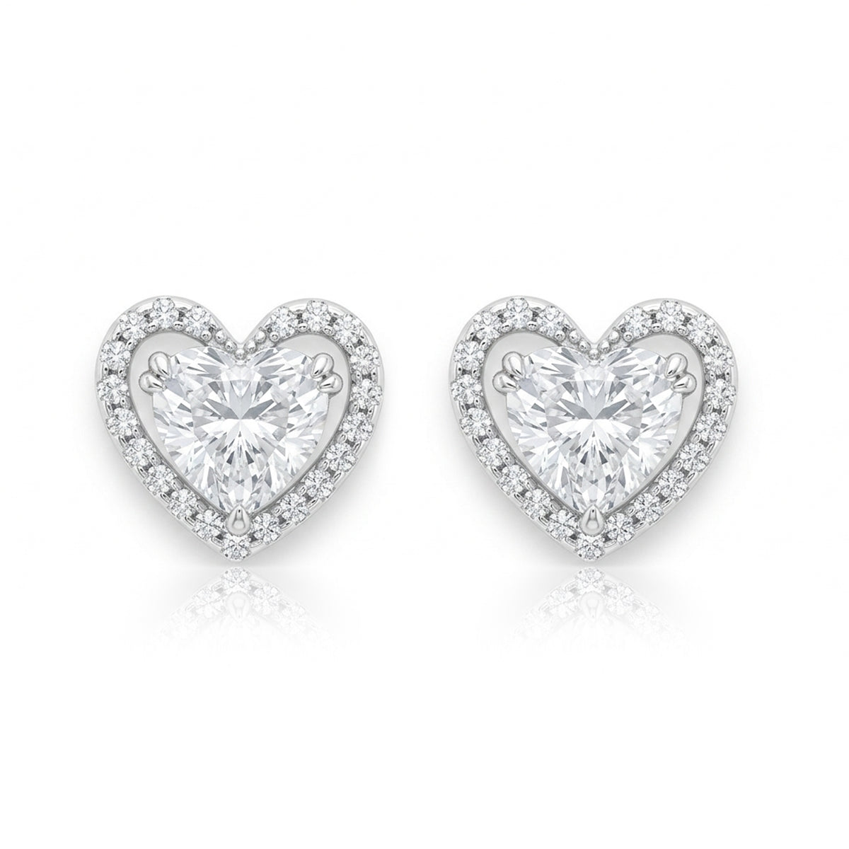 461LV Eternal Hearts Moissanite Stud Earrings