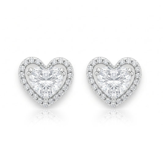 461LV Eternal Hearts Moissanite Stud Earrings