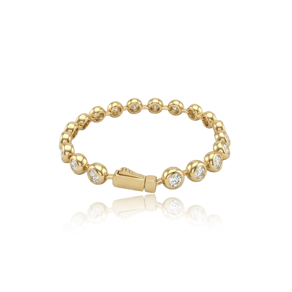 463LV Bezel Set Moissanite Gold Tennis Bracelet