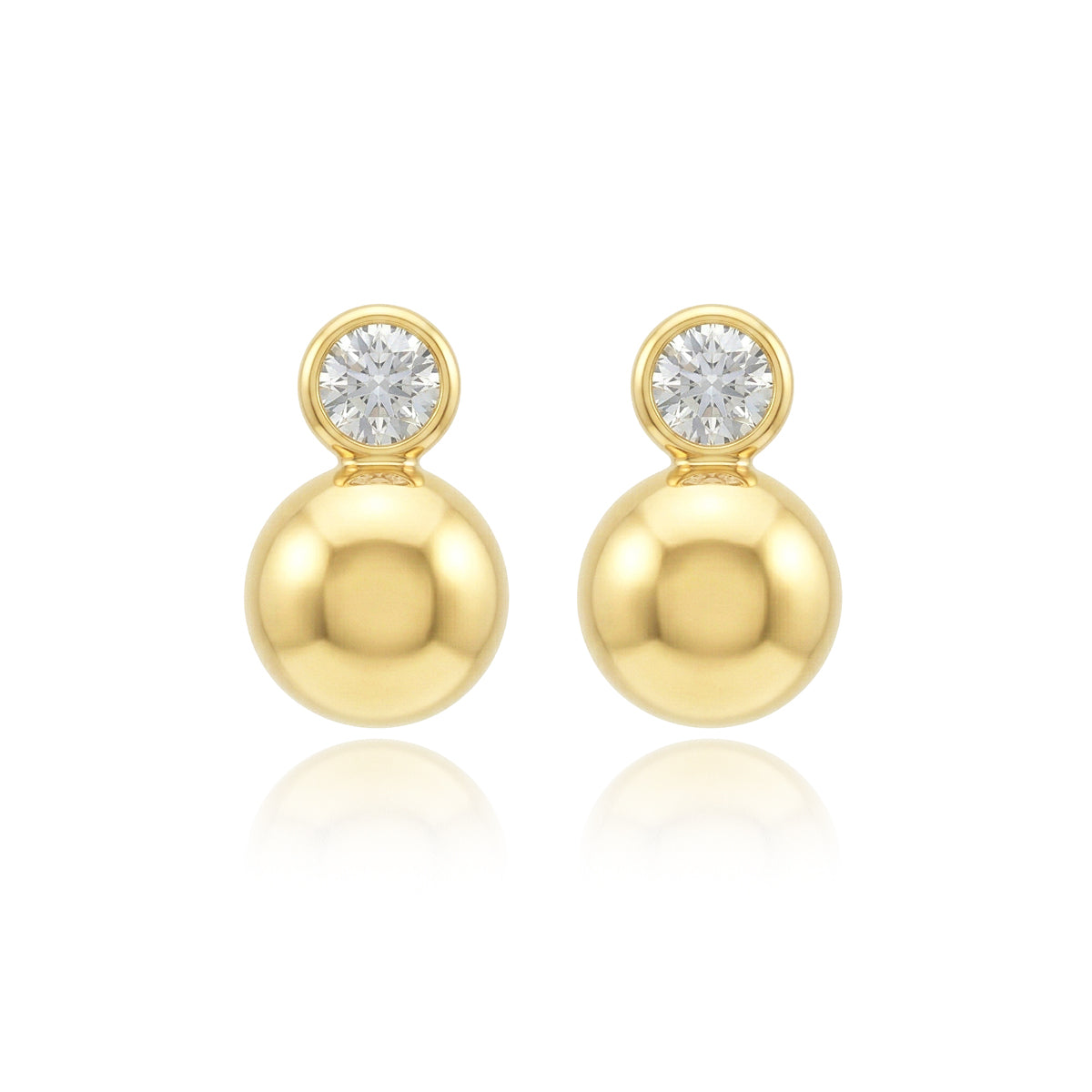 471LV Orb Moissanite Gold Stud Earrings