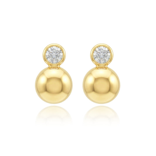 471LV Orb Moissanite Gold Stud Earrings