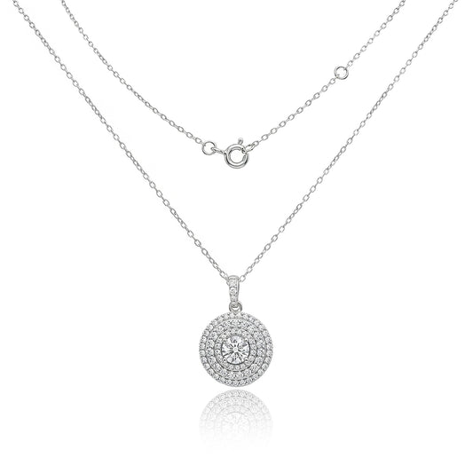 474LV Cluster Halo Moissanite Pendant Necklace