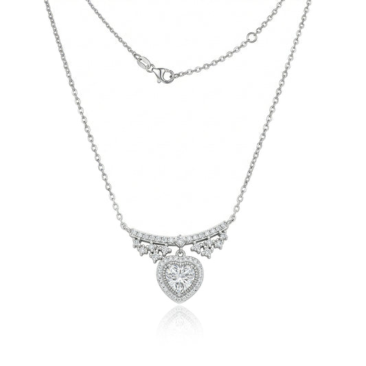 475LV Dazzling Heart Drop Moissanite Pendant Necklace