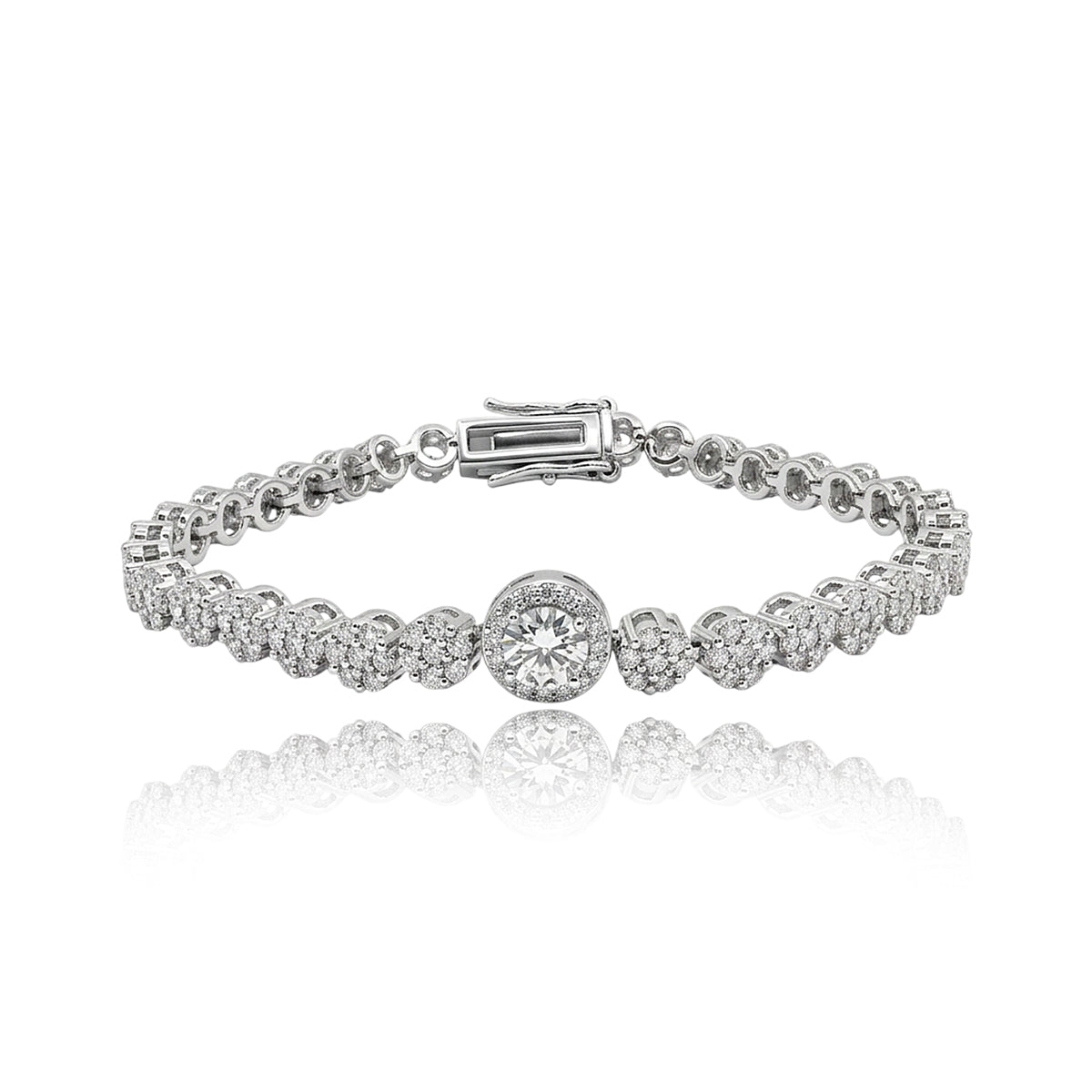 481LV Round Cut Halo Tennis Bracelet