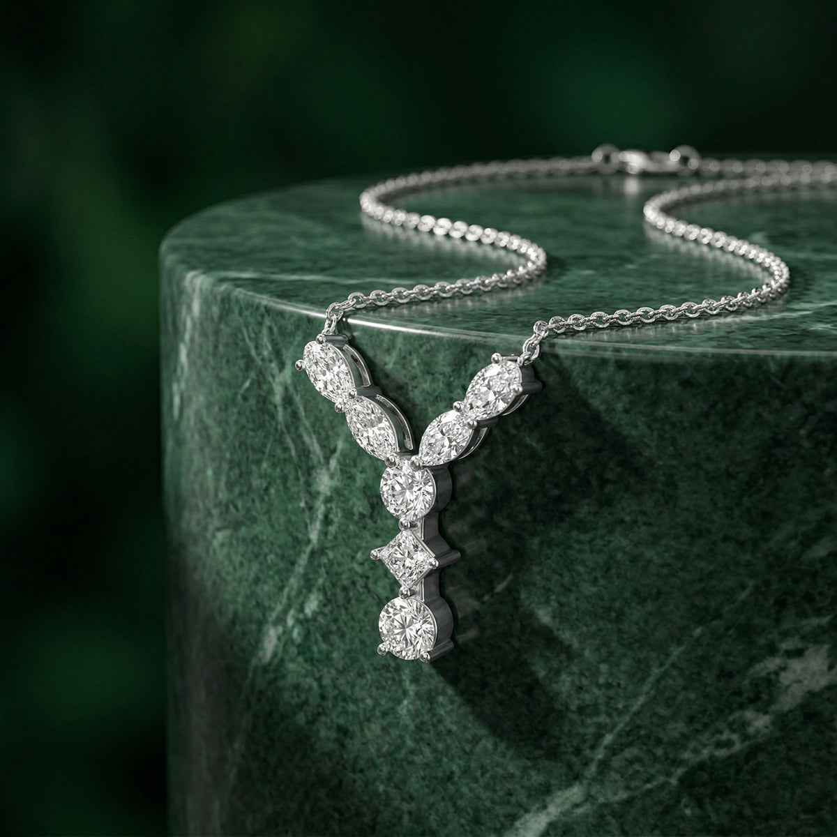 Letter "Y" Moissianite Pendant Necklace 483LVY