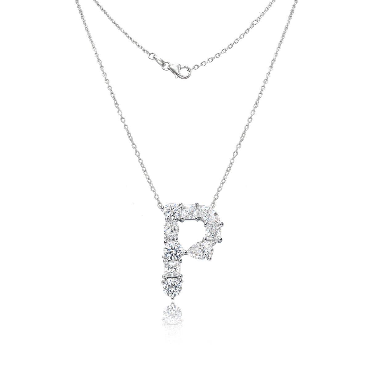 Letter "P" Moissianite Pendant Necklace 484LVP