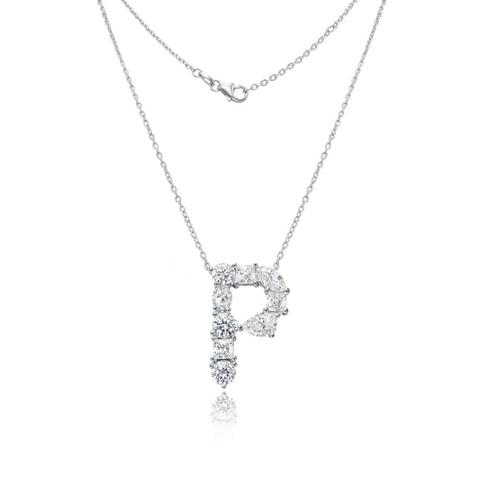 Letter "P" Moissianite Pendant Necklace 484LVP