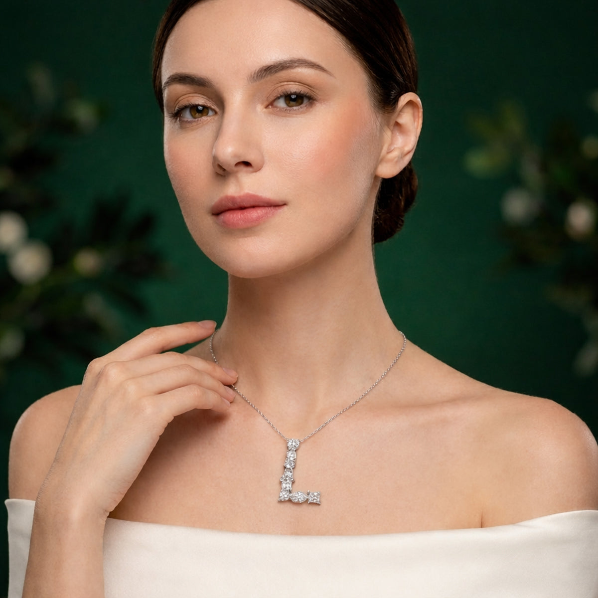 Letter "L" Moissianite Pendant Necklace 485LVL