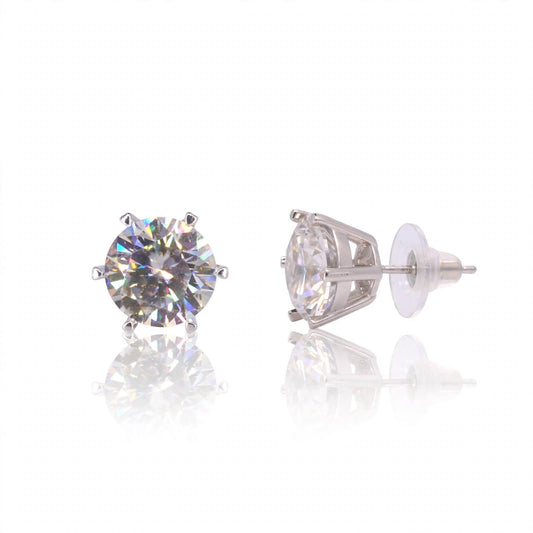 Prismatic Pavilion Basket Moissanite Stud Earrings 142LV