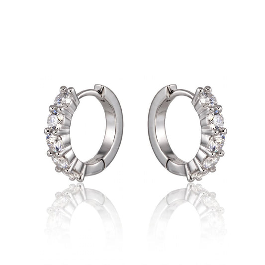 Symmetrical Multi-Stone Moissanite Huggie Hoops 180LV