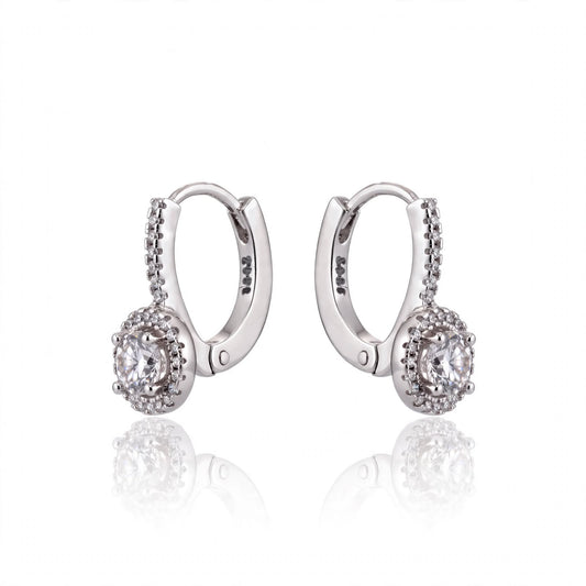 Geometric Micro-Pavé Moissanite Lever-Back Earrings 218LV