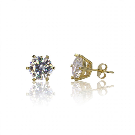 Minimalist Round Solitaire Moissanite Stud Earrings 424LV